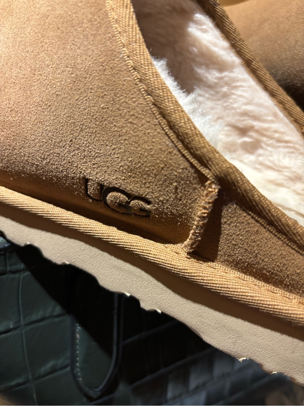 UGG Men's Chestnut Suede Slip-On with Cream Shearling